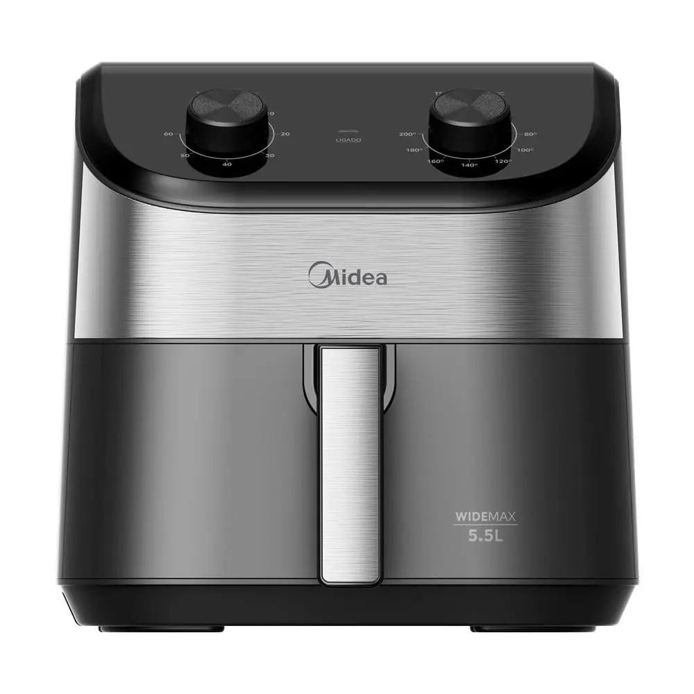 Fritadeira Elétrica Midea 5,5 Litros Widemax Preta E Inox 110V em Oferta na Shopee