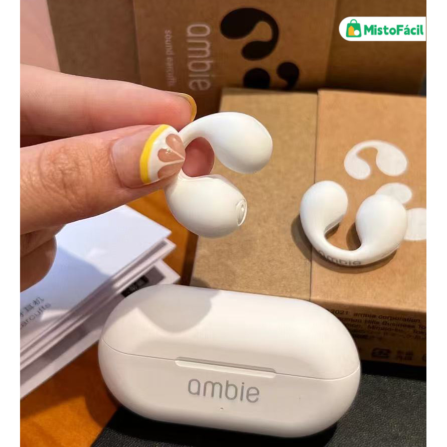 Fone De Ouvido Ambie Sound Earcuffs Sem Fio Bluetooth 5.2 IPX5 Fone Esporte À Prova D'água Com Microfone em Oferta na Shopee