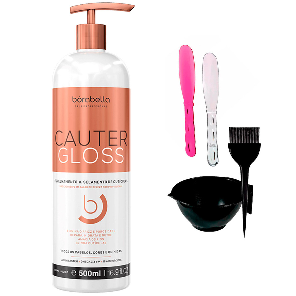 Cauter Gloss Cauteriza e Blinda Borabella 500ml +2 Espátulas/Cumbuca