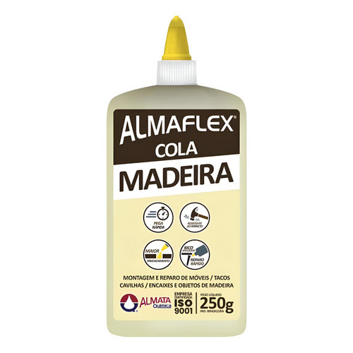 Cola Madeira Almaflex 250g Secagem Rápida Alta Resistência em Oferta na Shopee