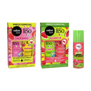 Combo Shampoo + Condicionador Meu Liso Kids com Spray Melancia 120ml em Oferta na Shopee