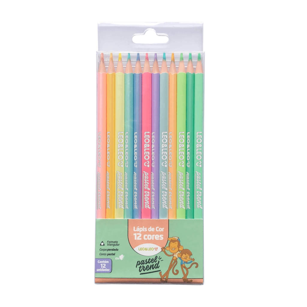 Lápis 12 Cores Pastel Trend Leo&Leo Leonora - 72110 em Oferta na Shopee