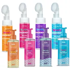 Kit Cuidados com o Rosto Gel De Limpeza e Mousse De Limpeza Lovely Face Beautiful