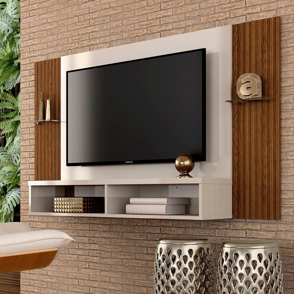 Painel Para Tv 43" Alasca Com Nicho Off/fr Ripado - Móveis Arapongas em Oferta na Shopee