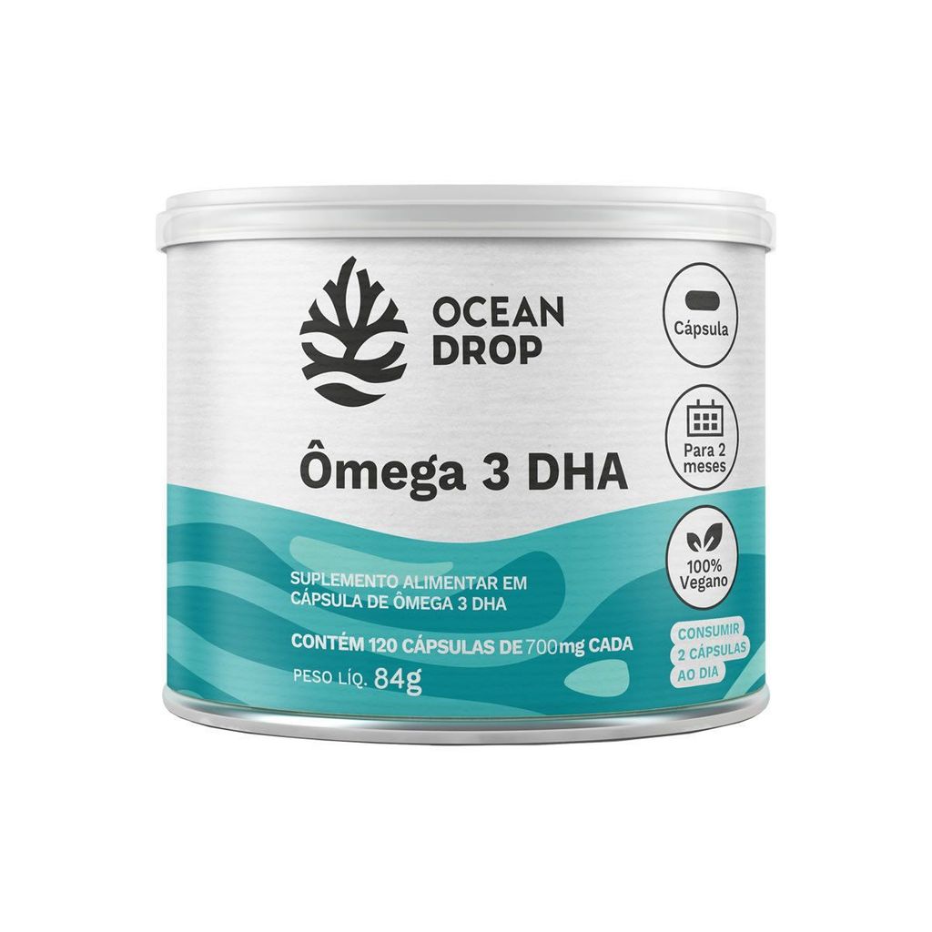Ômega 3 DHA Vegano - 120 Cápsulas - Ocean Drop em Oferta na Shopee
