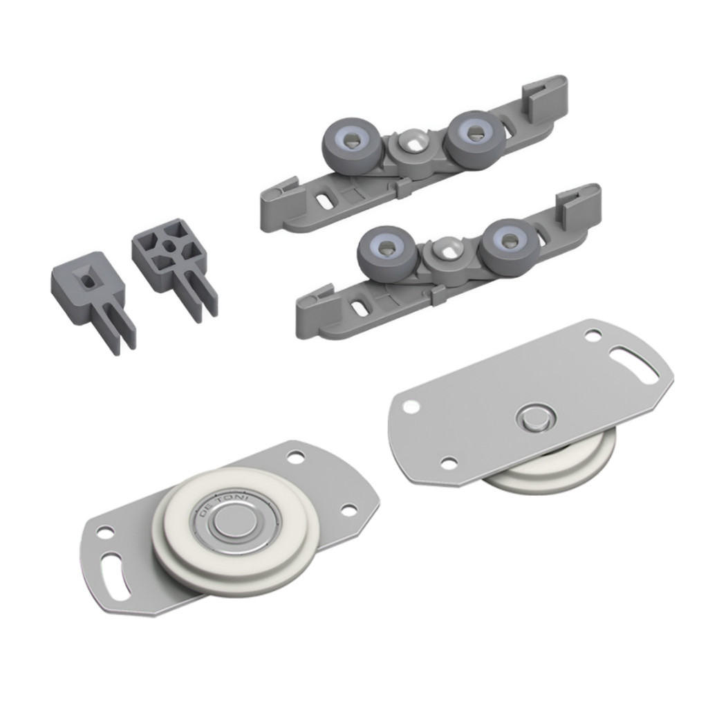 03 Kits Roldanas Dt11 40kg P/ Portas de Correr Guarda Roupa