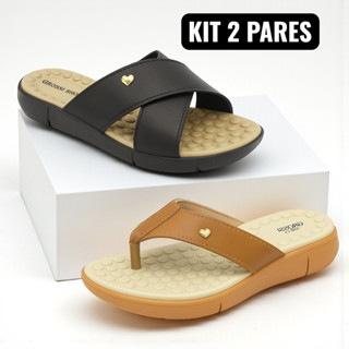 Kit 2 Pares Tamanco Ortopédico Feminino Chinelo Macio Massageador Sola Anatômica Antiderrapante em Oferta na Shopee