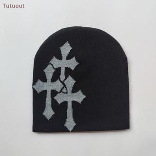 TUTU Y2K Cruz Chapéu De Malha Outono Inverno Rua Novo Unisex Quente Pessoal Versátil Moda Nicho Gorros BR em Oferta na Shopee