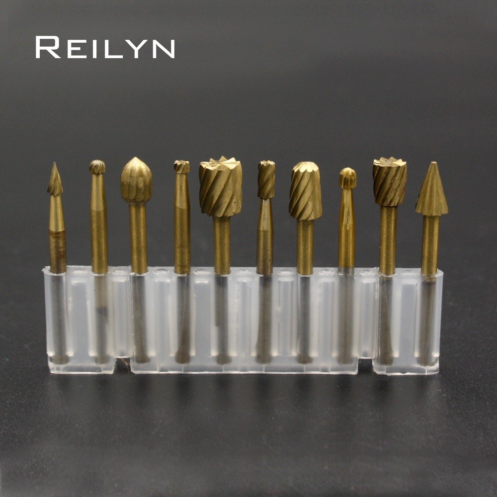 6pcs 10pcs HSS Arquivo Rotativo Multi Ferramenta Rebarbas Rounting Router Brocas Cortador De Para Carpintaria Rotativa A