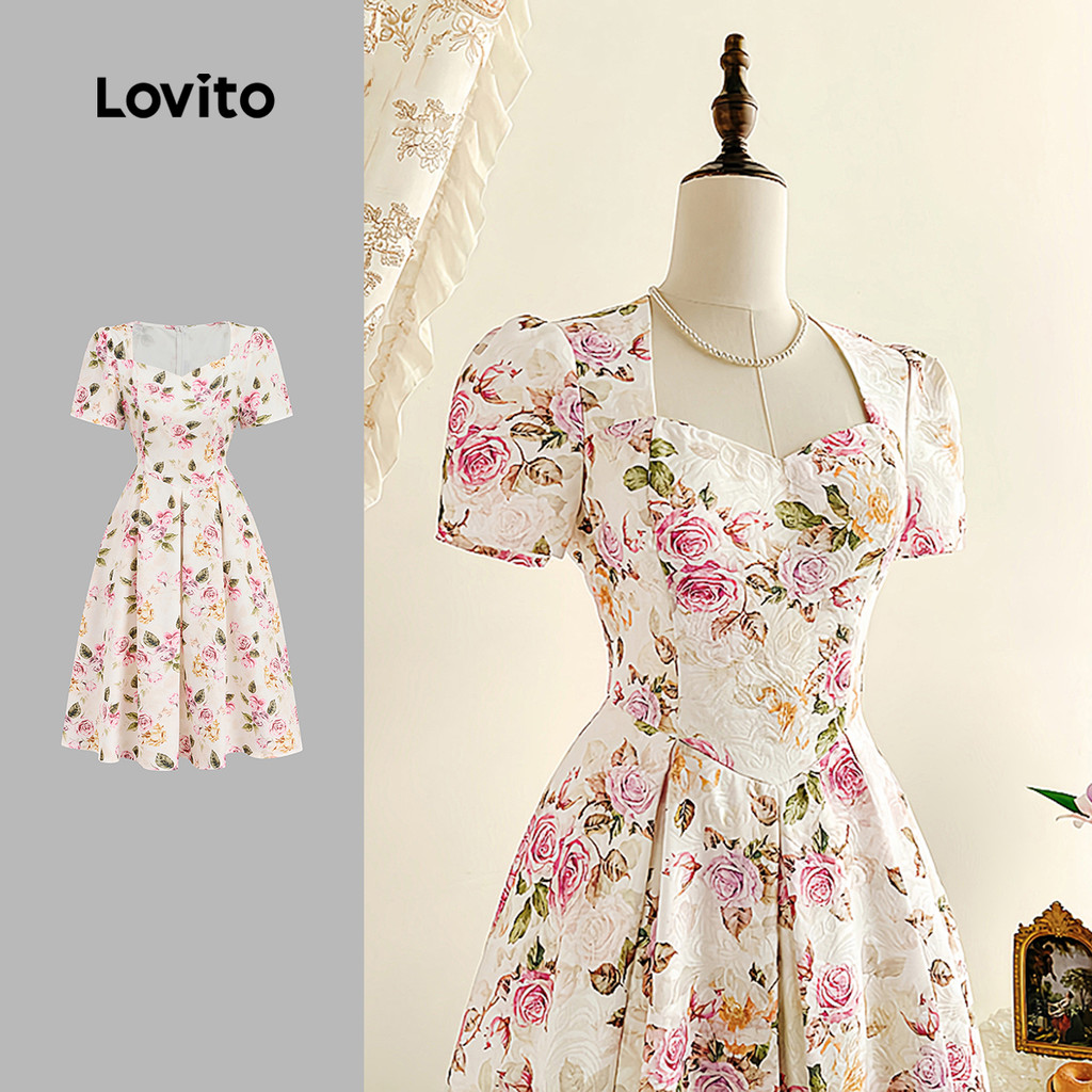 Lovito Vestido Casual Clássico E Versátil Para a Primavera/verão Ideal Para Mulheres L154ED1057 em Oferta na Shopee