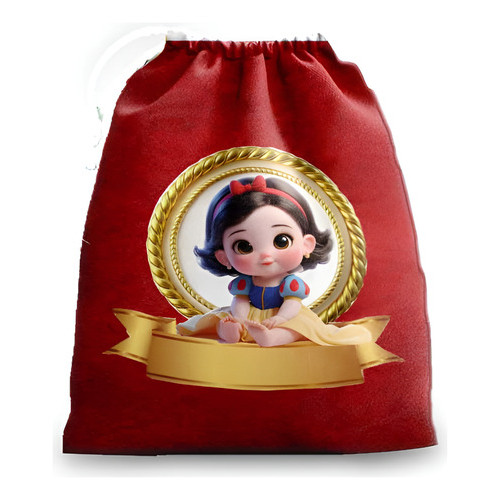 10 sacolinhas personalizada tecido BRANCA DE NEVE BABY VERMELHA  lembrancinhas aniversario 30cmx20cm