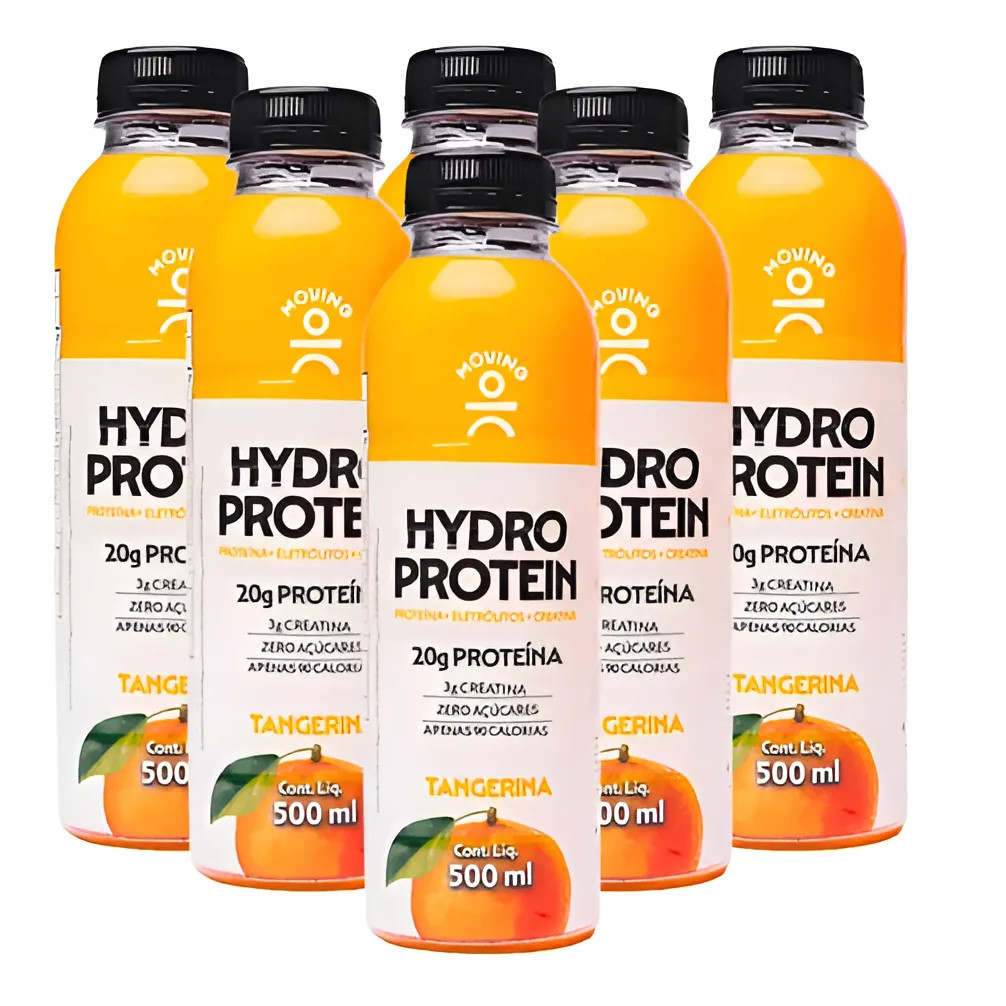 Kit 6x Bebida Moving Hydro Protein Isotônico Tangerina 500ml em Oferta na Shopee
