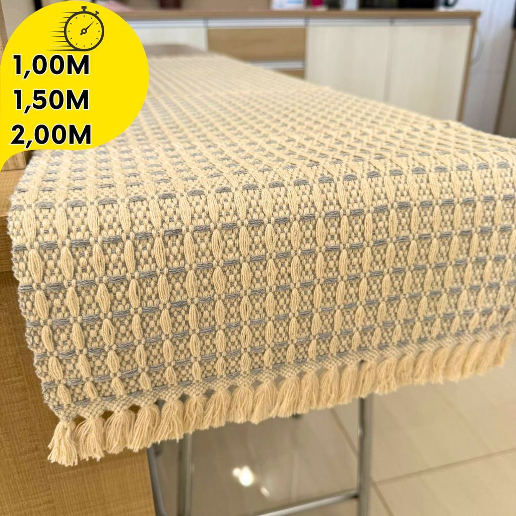 Trilho de Mesa Luxo Cinza Tear Decorar Mesas, Balcões, Rack ou Aparadores - Para quem Ama Artesanato
