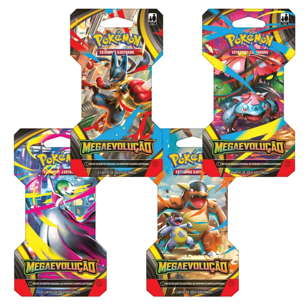 BLISTER UNITÁRIO MEGA EVOLUÇÃO ME01 COPAG CARTAS POKÉMON BOOSTER PACOTE TCG MEGAEVOLUÇÃO LUCARIO