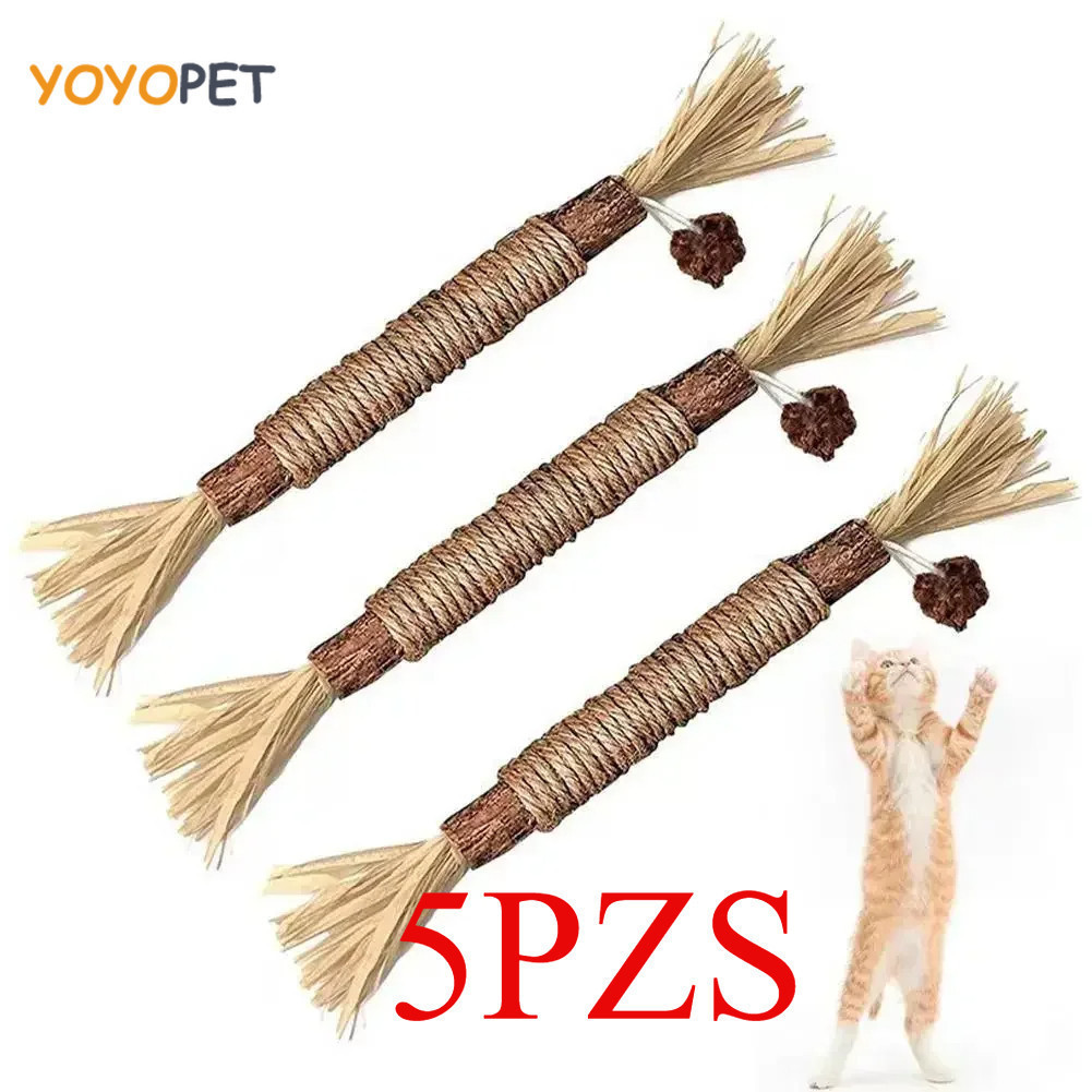 5 Pçs Brinquedos Do Gato Silvervine Mastigar Vara Polygonum Kitty Ráfia Grama Suprimentos Para Animais De Estimação Limp em Oferta na Shopee