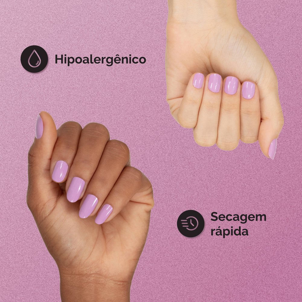 Detalhes do Esmalte Lilás Risqué Diamond Gel Buquê de Hotênsias Cremoso 9,5 ml
