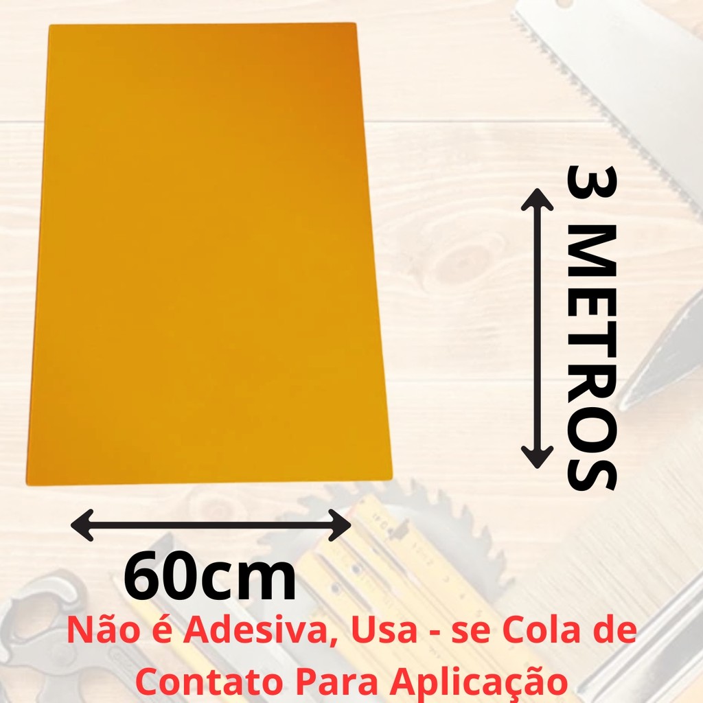 Revestimento Formica Amarelo Cromo Real Tx L523 Para moveis 3m x 60cm Acabamento Moveis