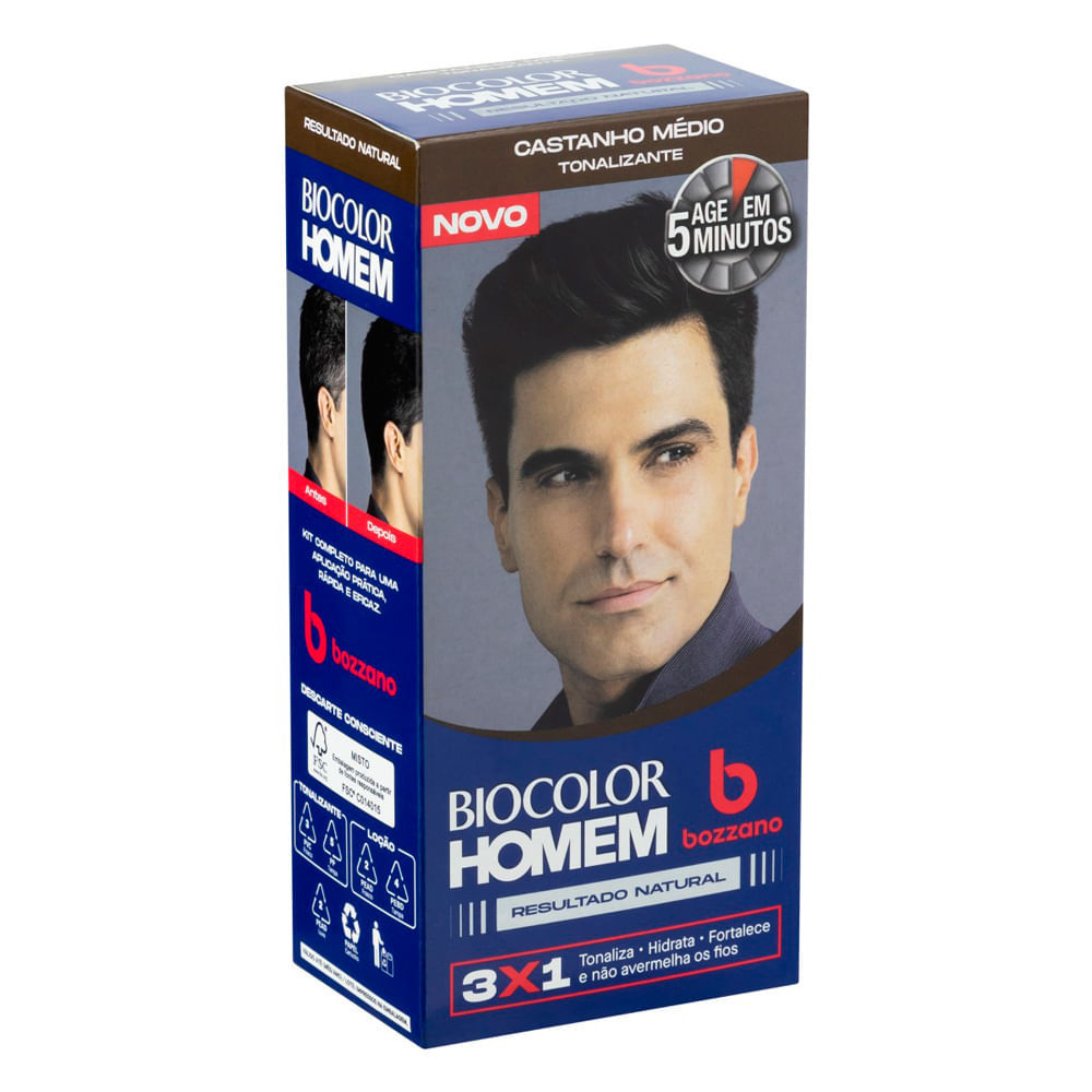 Detalhes do Tonalizante Biocolor Homem Castanho Médio