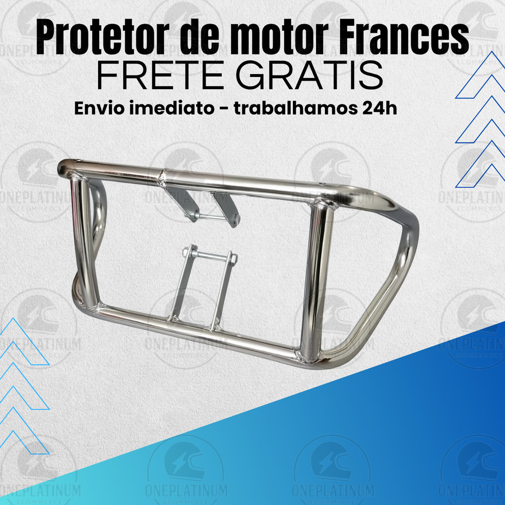 Mata Cachorro + Parafuso Protetor de Motor Tipo Frances 160 Start Fan Titan 125 150 Cg 160 Cromada em Oferta na Shopee