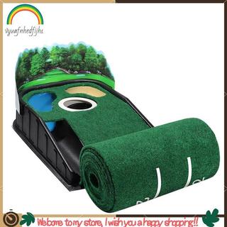 1 Conjunto Putter Trainer Almofada Golfe Indoor Putting Esteira Prática Bola Retorno Esteiras