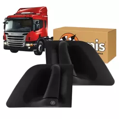 PAR MAÇANETA EXTERNA PORTA PARA SCANIA S4 1998 A 2007 / S5 APOS 2008 - AMBOS LADOS C/ CHAVE ATEMIS