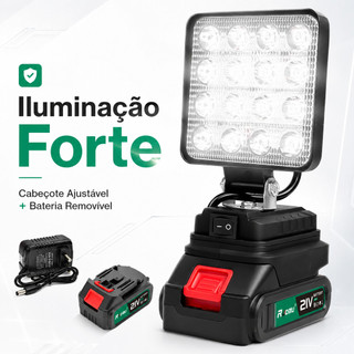 Lanterna Refletor 4 Polegadas Lampada Luz LED Potente A Bateria Recarregável