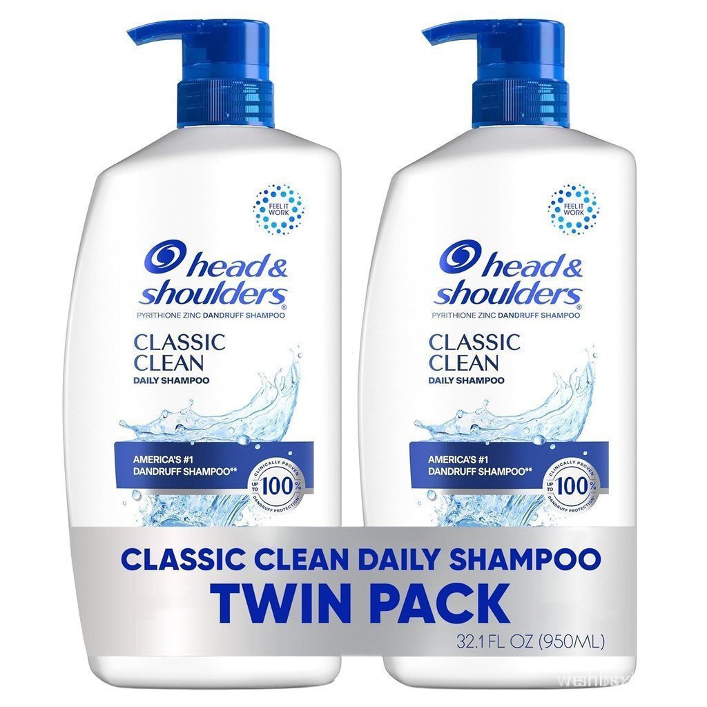 Shampoo Anticaspa Clássico Head & Shoulders, para uso diário, sem parabenos, adequado para cabelos com coloração, 32,1 f