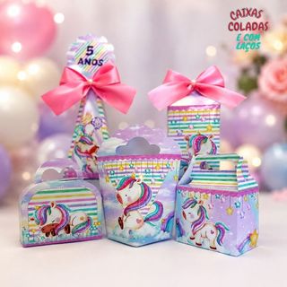 Kit caixa Festa Unicórnio Personalizado com Nome e Idade | Caixas Montadas/Lembrancinha de Festa /Aniversário