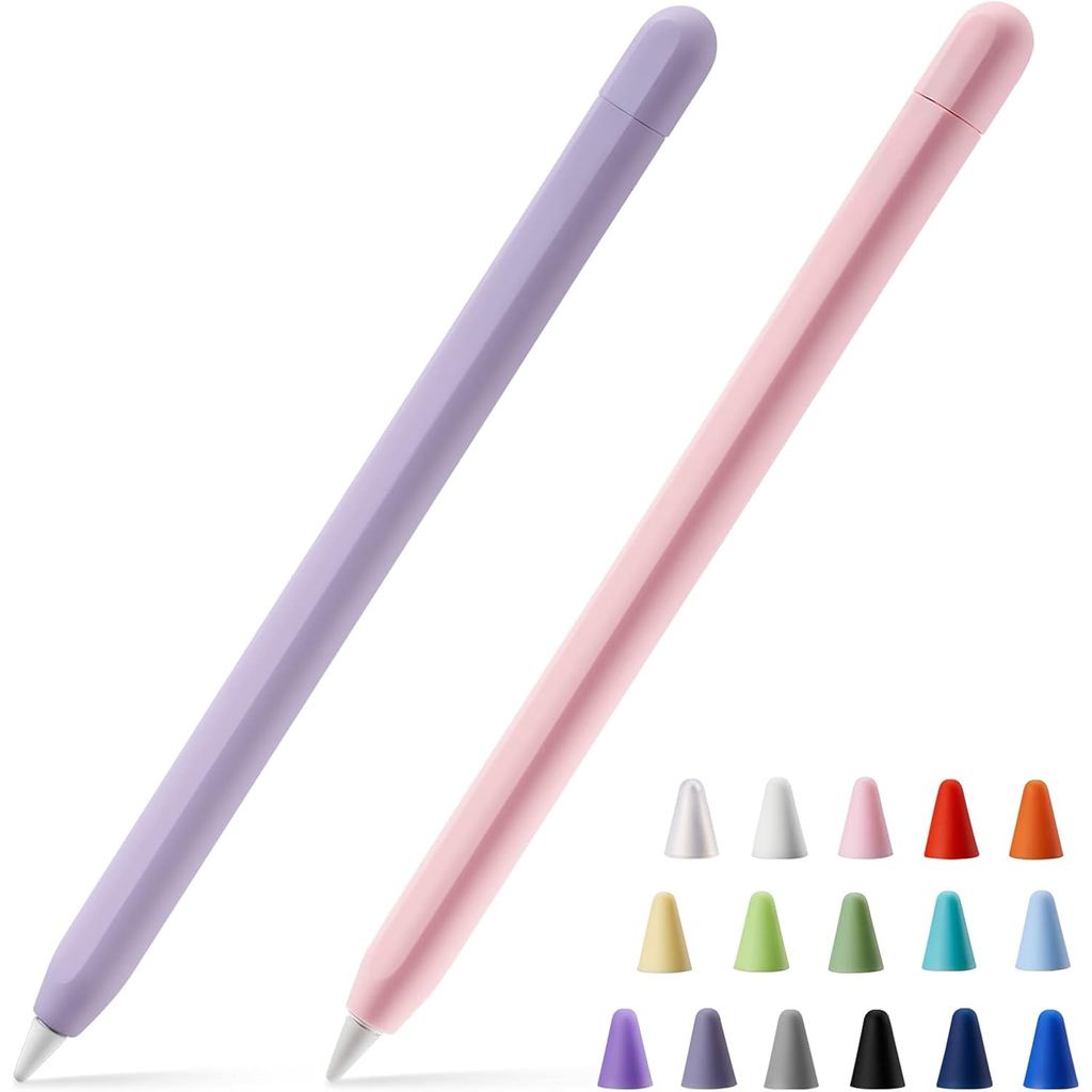Pacote com 2 Capas de Silicone Compatíveis com Apple Pencil de 2ª Geração, Capa 