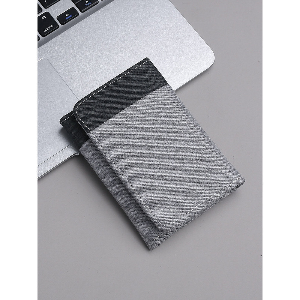 carteira masculina carteira masculina com ziper Carteira masculina de lona Vertical para estudante adolescente