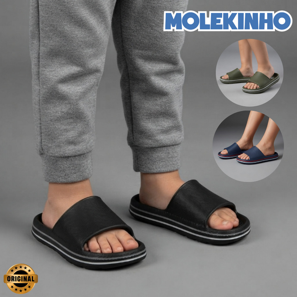 Chinelo Molekinho Infantil Menino Confortável Leve Nuvem Sandália Slide Confortável Original