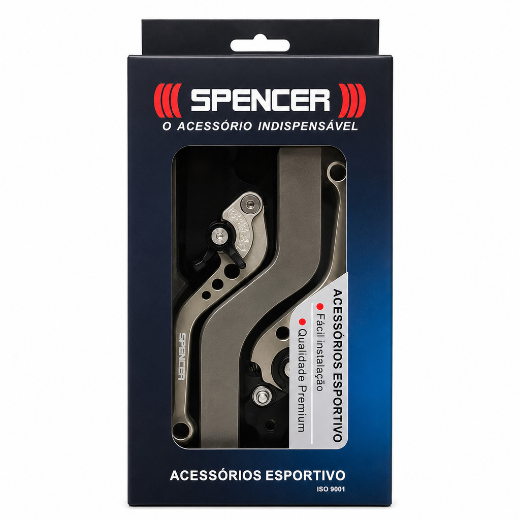 PAR MANETE ESPORTIVA SPENCER PARA FACTOR 125/FZ-FACTOR-CROSSER 150/FZ-LANDER-TENERE 250 (CINZA)