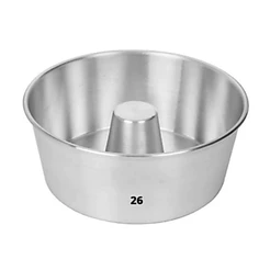 Forma Assadeira Bolo Pudim Redonda com Tubo 26cm em Alumínio (Ideal Para Forno e Air fryer)