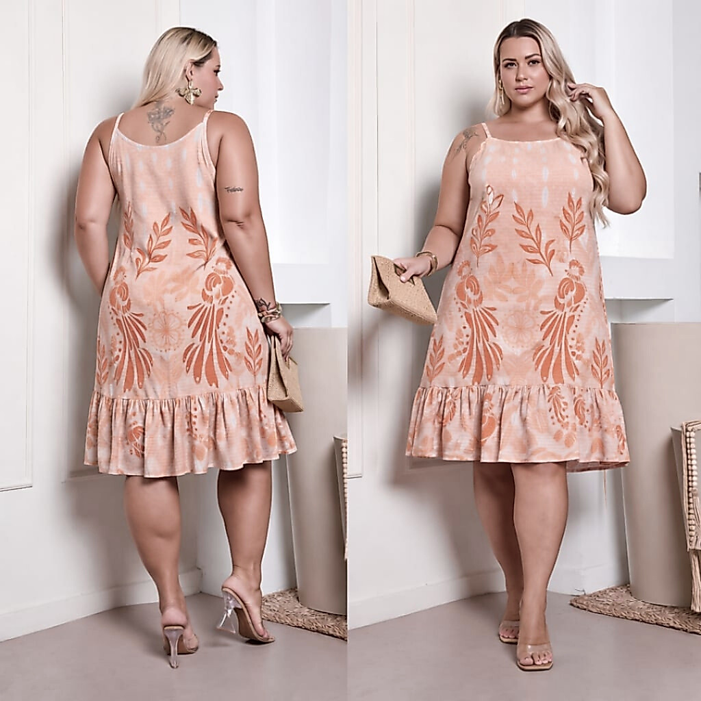 Vestido Feminino Plus Size Soltinho Tecido Viscolinho