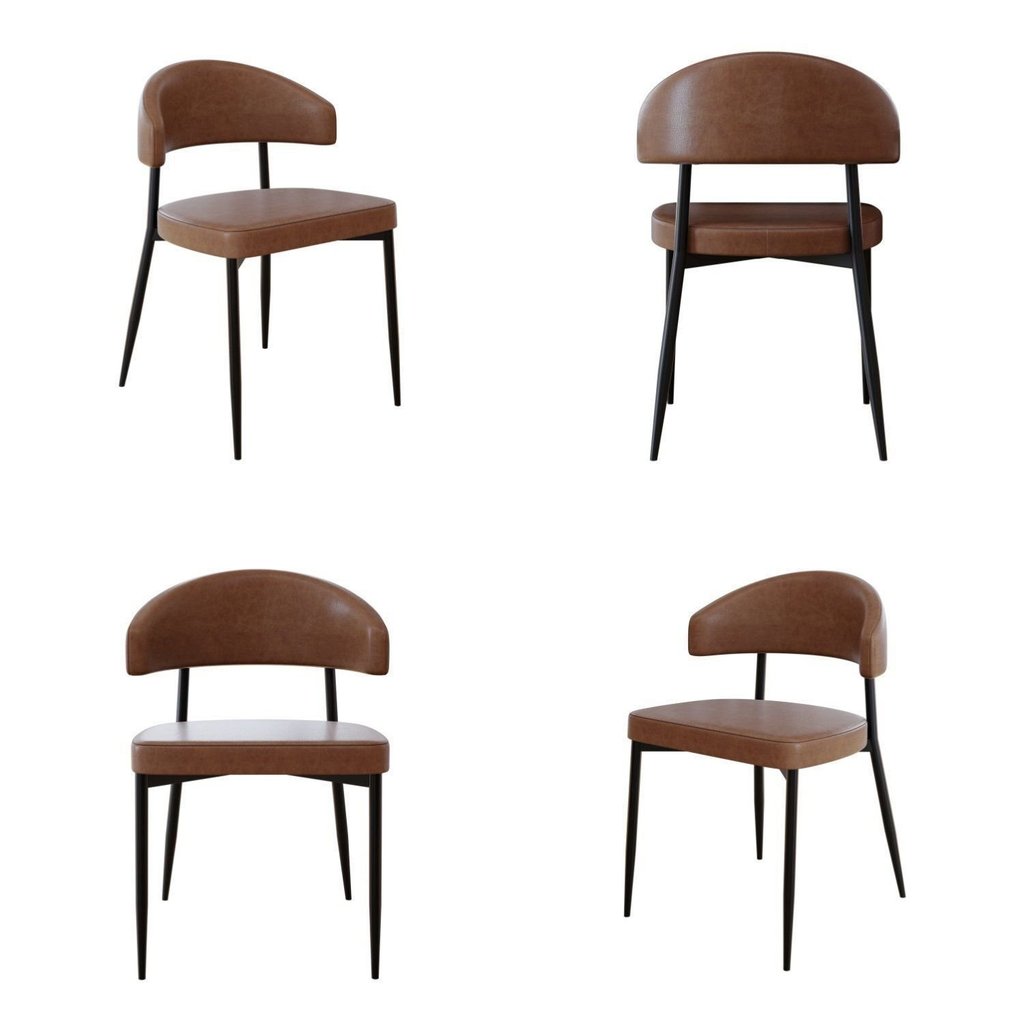 Cadeira Bless Fixa com 4 Pés 55 x 52,5 x 77,5 cm com 4 Unidades Marrom/Whisky/Preto Whisky