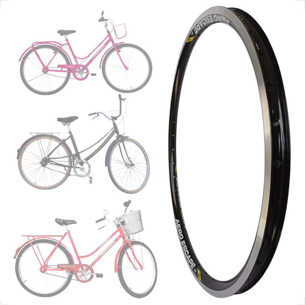 Aro 26X1.3/8 Escape 36 Furos bicicleta bike V. brake Vbreak Monark Ceci Tropical manobra cor preto