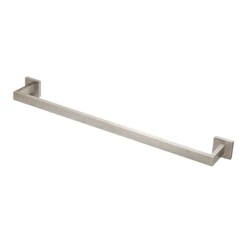 Porta Toalha Banho Barra Quadrado Inox Escovado 60cm Metal Suporte Toalheiro Banheiro Parede Fixação Dupla