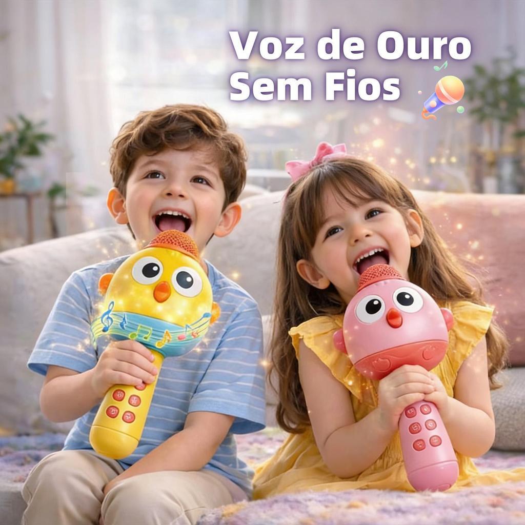 Microfone Infantil Passarinho com Luzes LED e Karaokê — imagem 2 de 2