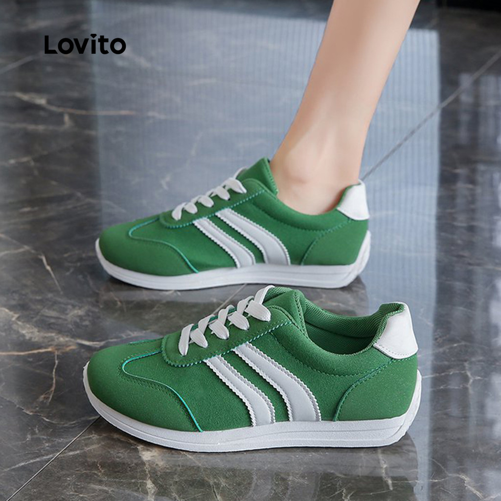Lovito Esporte liso vermelho Forrest Gump sapatos leves correndo estudante movimento moda tênis para mulher LFA76329 · foto 2