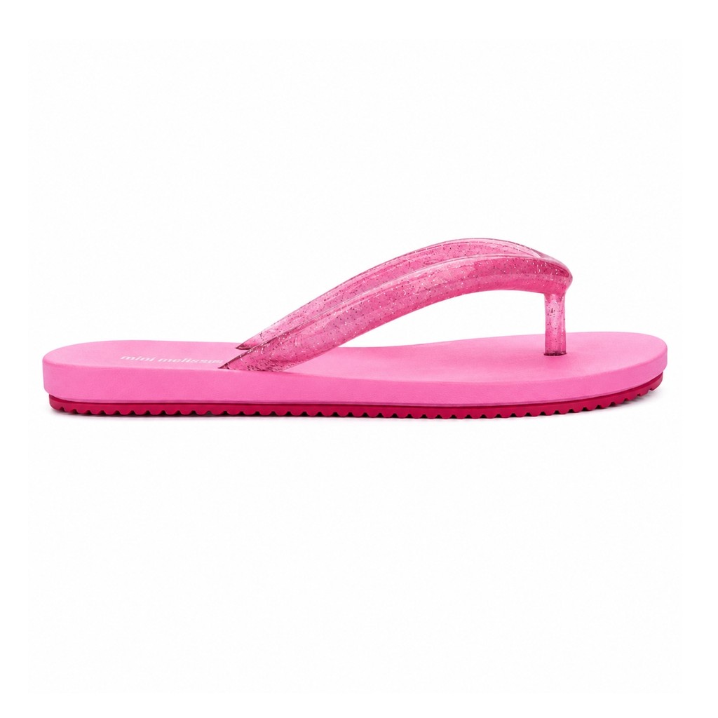 Chinelo Mini Melissa Flip Flop AirFlow Infantil RosaGlitter