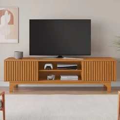 Rack para TV até 70 Polegadas Ripado MDF 200cm Cinamomo