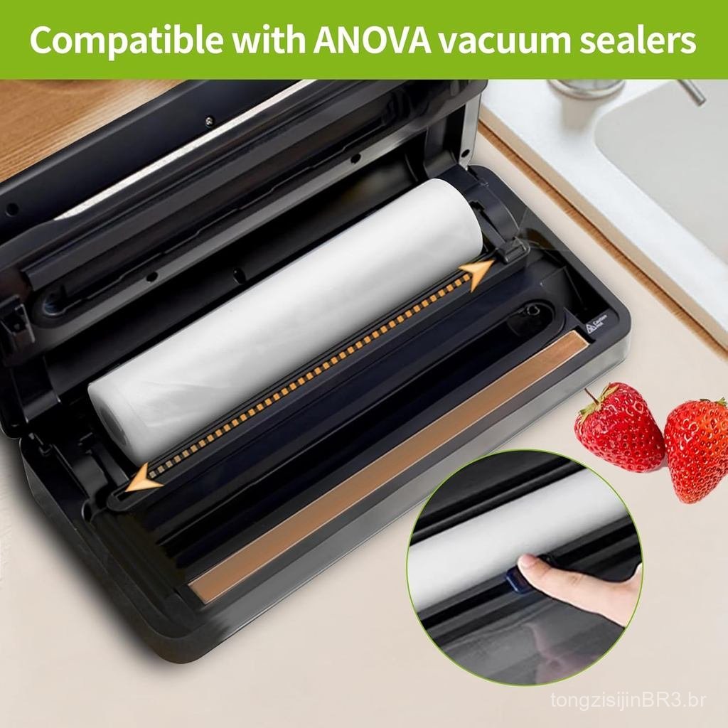 3 Rolos de Sacos para Seladora a Vácuo Compatíveis com Seladoras a Vácuo Anova & Foodsaver, Sacos para Seladora a Vácuo