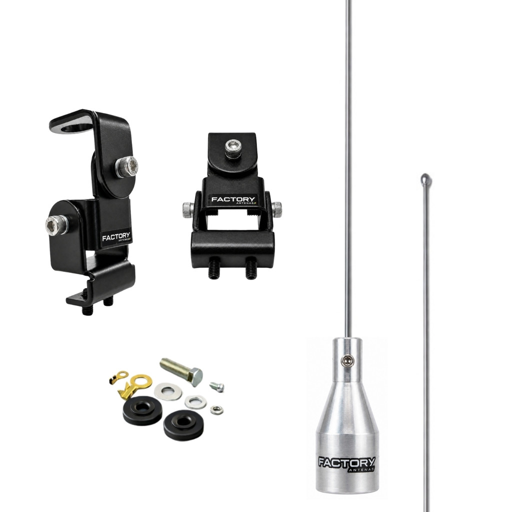 Kit Enfeite Antena 50cm Suporte Porta Malas Capu Parafuso Br