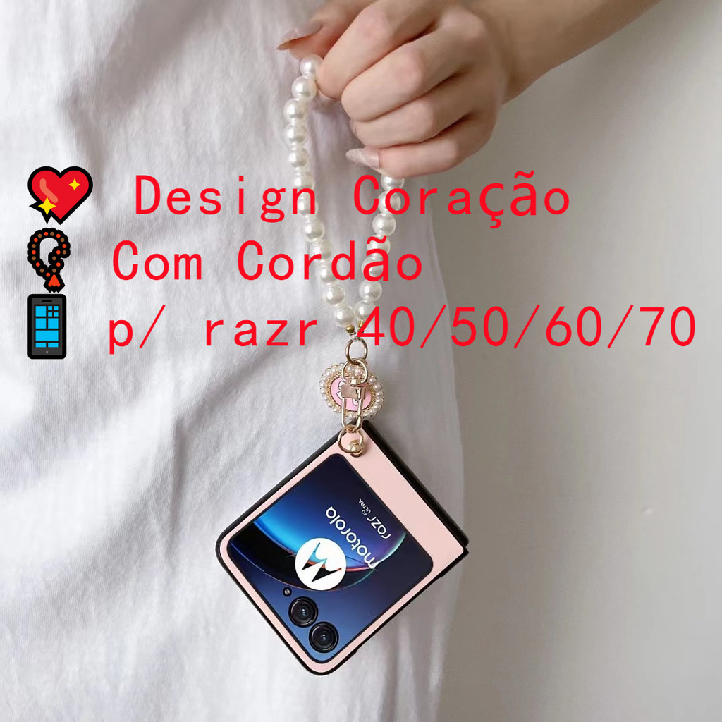 Motorola Razr 40/50/60/70 Ultra Love Pulseira Dobrável Capa Protetora com Tudo I