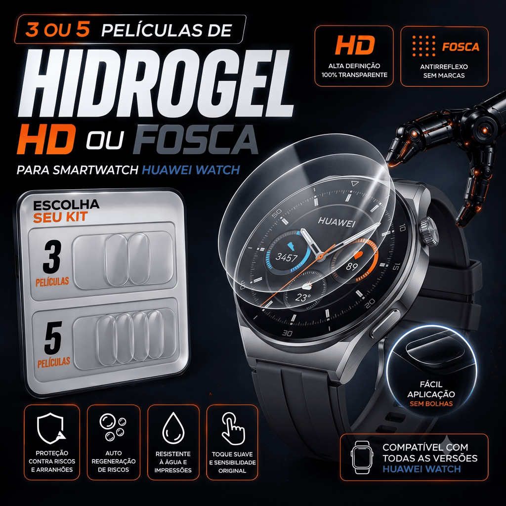 Película protetora de hidrogel transparente 3d para honor watch magic 2, huawei watch gt2 gt 2e 42mm 46mm smartwatch