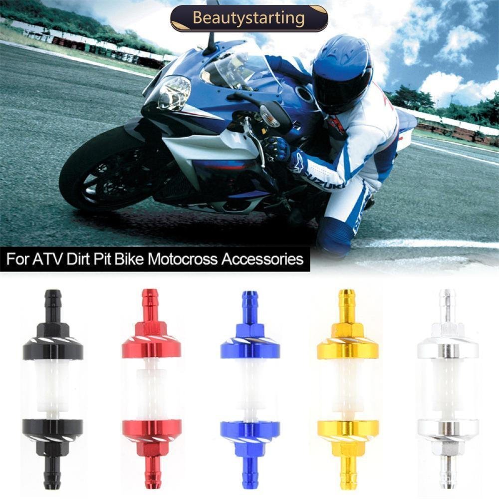 Filtro de gasolina para motocicleta de 8mm em liga de alumínio CNC, adequado para motocicletas off-road e ATV.