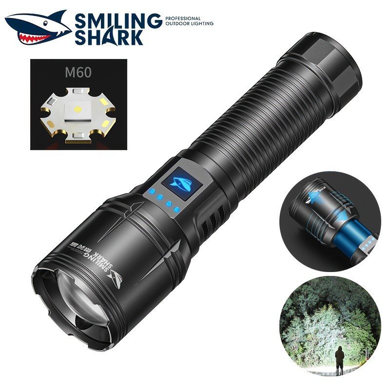 Lanterna portátil e brilhante, leve, com luz forte, adequada para caminhadas, holofote recarregável, ideal para aventura