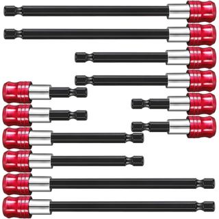 12 Peças de Extensor de Broca Magnético para Furadeira, Suporte de Broca com 3 Tamanhos, Haste Hexagonal de 1/4 de Poleg