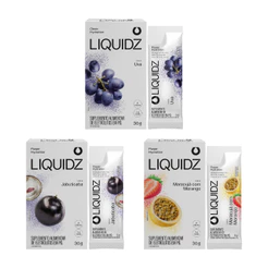 Kit 3 Sabores LIQUIDZ® - Eletrólitos Zero Açúcares - 3 Caixas - 18 sachês