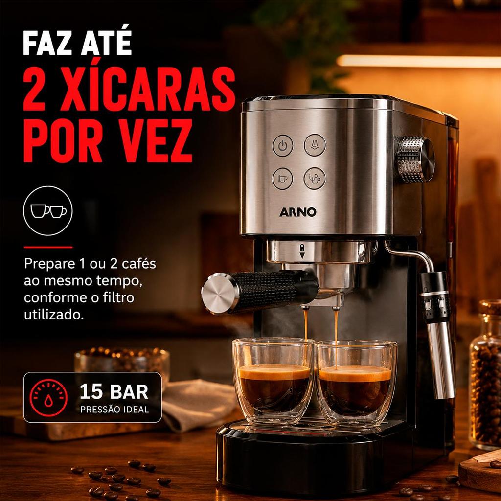 Cafeteira Elétrica Espresso Steam e Pump Inox 1L CESP - Arno · foto 2